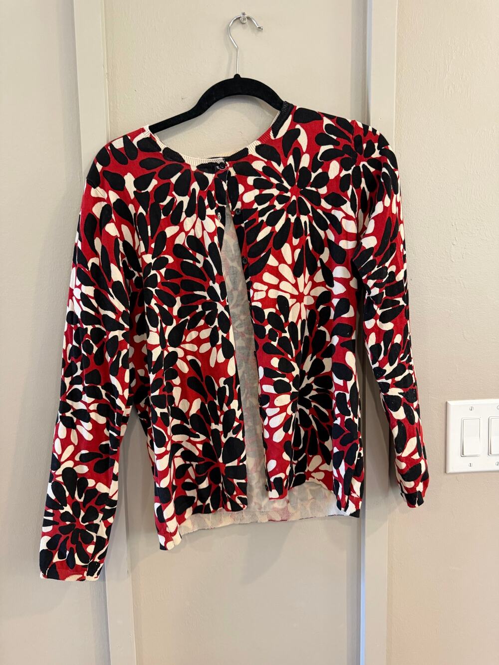 CEST CITY August Silk Women Cardigan Abstract Floral lightweight Button Up XL